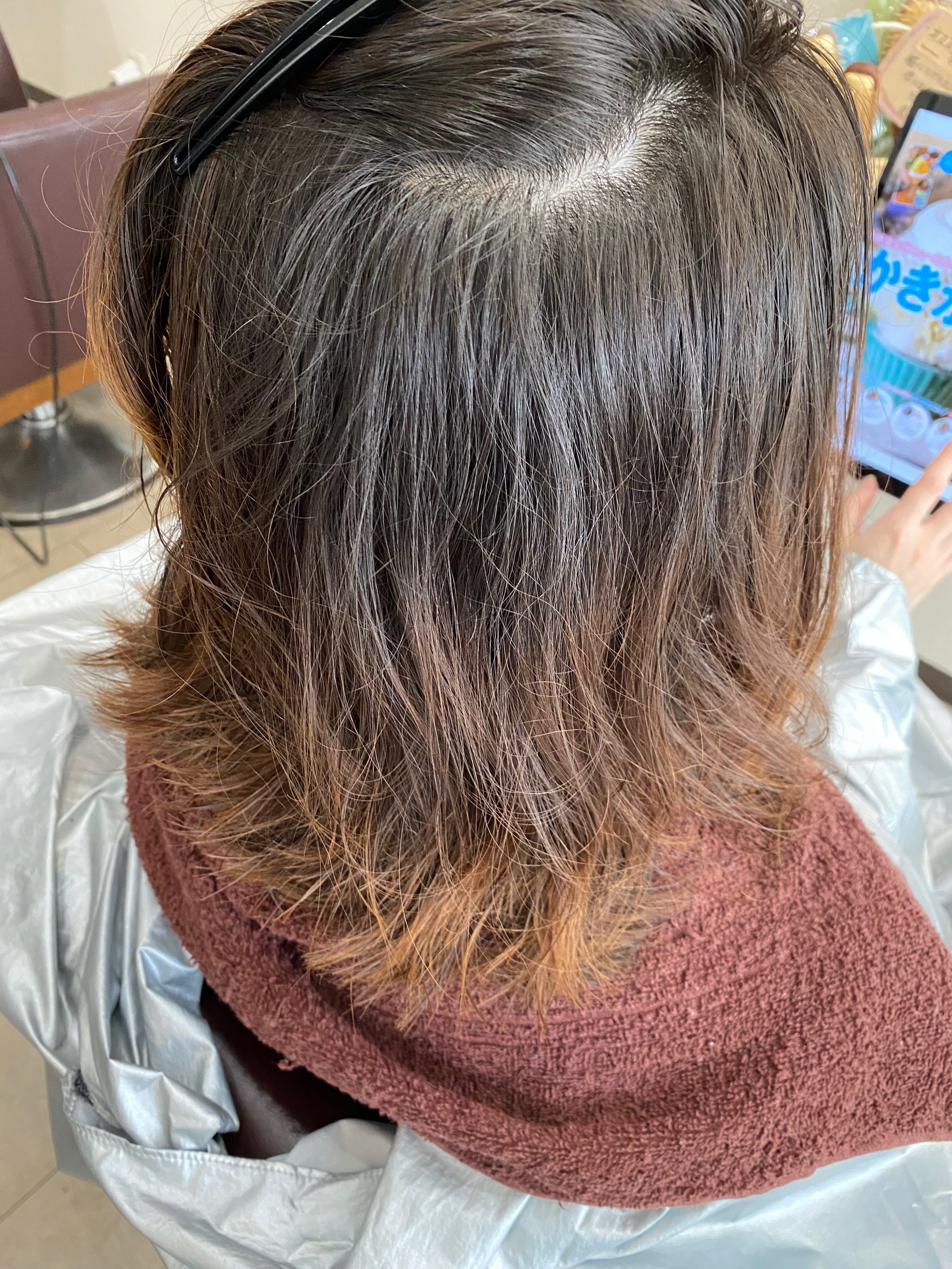 ブリーチ履歴があってくせのお悩みがあるロングヘア【大阪堺市美容室髪質改善縮毛矯正】